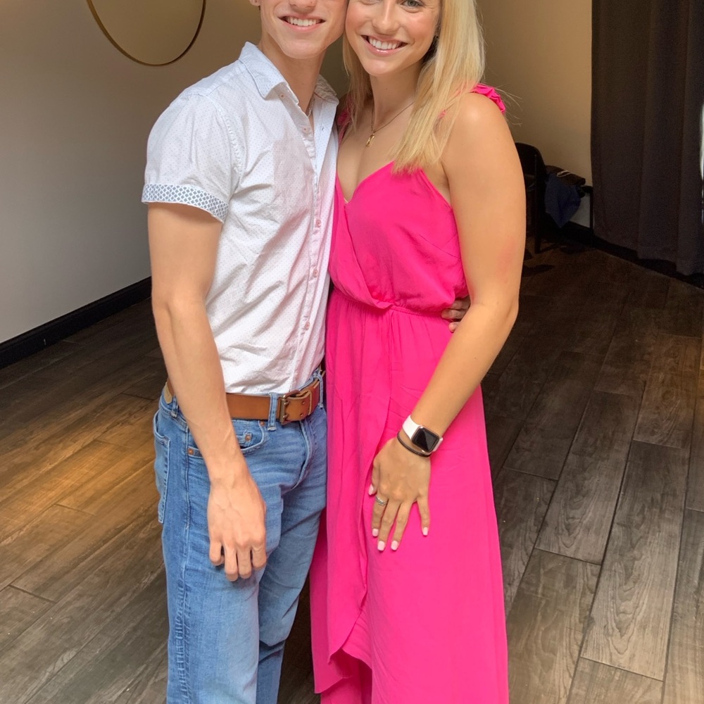 Pink midi summer dress, one small hole in on right side not noticeable!